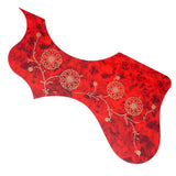 Maxbell Acoustic Guitar Pickguard Flower Anti-scratch Folk Guitar Left/Right Hand Red