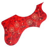 Maxbell Acoustic Guitar Pickguard Flower Anti-scratch Folk Guitar Left/Right Hand Red