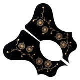 Maxbell Acoustic Guitar Pickguard Flower Anti-scratch Folk Guitar Left/Right Hand Black