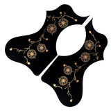 Maxbell Acoustic Guitar Pickguard Flower Anti-scratch Folk Guitar Left/Right Hand Black
