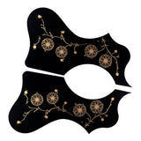 Maxbell Acoustic Guitar Pickguard Flower Anti-scratch Folk Guitar Left/Right Hand Black