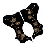 Maxbell Acoustic Guitar Pickguard Flower Anti-scratch Folk Guitar Left/Right Hand Black
