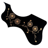 Maxbell Acoustic Guitar Pickguard Flower Anti-scratch Folk Guitar Left/Right Hand Black