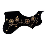 Maxbell Acoustic Guitar Pickguard Flower Anti-scratch Folk Guitar Left/Right Hand Black