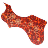 Maxbell Acoustic Guitar Pickguard Flower Anti-scratch Folk Guitar Left/Right Hand Brown