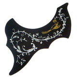 Maxbell 41in Acoustic Guitar Pickguard Flower Bird Anti-scratch Parts Right Hand Black