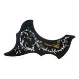 Maxbell 41in Acoustic Guitar Pickguard Flower Bird Anti-scratch Parts Right Hand Black