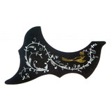 Maxbell 41in Acoustic Guitar Pickguard Flower Bird Anti-scratch Parts Right Hand Black