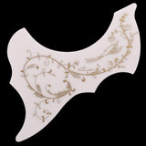 Maxbell 41in Acoustic Guitar Pickguard Flower Bird Anti-scratch Parts Right Hand White