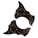 Maxbell Left Right Handed 40/41'' Folk Guitar Pickguard Scratch Plate Black+Gold