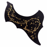 Maxbell Left Right Handed 40/41'' Folk Guitar Pickguard Scratch Plate Black+Gold
