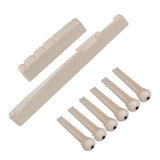 Maxbell Guitar Bridge Pins Saddle Nut for Left Handed Acoustic Guitar Accessories