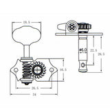 Maxbell 2R2L Tuning Pegs Keys Machine Head Tuners Set for Ukulele