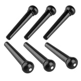 Maxbell 6pack Folk Guitar Fixed String Nails Bridge Pin Black Guitar Accessory