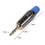 Maxbell Jack Male Solder Plug 3.5mm Gold-plated DIY Headset Earphone Audio Adapter