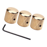 Maxbell 3pcs Professional Golden Metal Guitar Tone Volume Knob with Hole Guitar Part