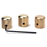 Maxbell 3pcs Professional Golden Metal Guitar Tone Volume Knob with Hole Guitar Part