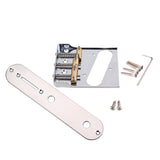 Maxbell Guitar Bridge Chrome Half Side Saddle Bridge Fixed Bridge Replacement Part