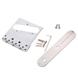 Maxbell Guitar Bridge Chrome Half Side Saddle Bridge Fixed Bridge Replacement Part