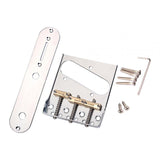 Maxbell Guitar Bridge Chrome Half Side Saddle Bridge Fixed Bridge Replacement Part