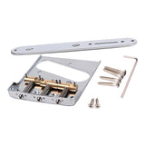 Maxbell Guitar Bridge Chrome Half Side Saddle Bridge Fixed Bridge Replacement Part