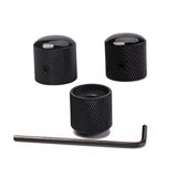 Maxbell 3Pcs Professional Metal Black Guitar Tone Volume Knob with Hole Guitar Parts