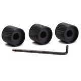 Maxbell 3Pcs Professional Metal Black Guitar Tone Volume Knob with Hole Guitar Parts