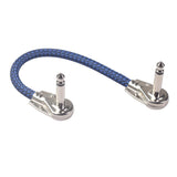 Maxbell Guitar Pedal Cable M to M Right Angle 20cm 6.35mm Cables for Effect Blue