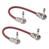 Maxbell 2pcs Guitar Patch Cable 1/4in Plug DIY Instrument for Effect Audio Red