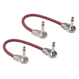 Maxbell 2pcs Guitar Patch Cable 1/4in Plug DIY Instrument for Effect Audio Red