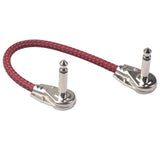 Maxbell 2pcs Guitar Patch Cable 1/4in Plug DIY Instrument for Effect Audio Red