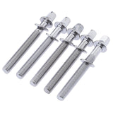 Maxbell 5 Chrome Drum Tension Rods 45/55/65/75mm for Tom Snare Build Repair 65mm