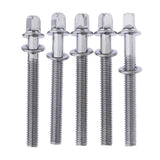Maxbell 5 Chrome Drum Tension Rods 45/55/65/75mm for Tom Snare Build Repair 65mm