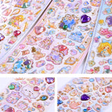Maxbell 12 Sheets Scrapbooking Stickers Crystal Decorative Transparent DIY Craft