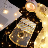 Maxbell 1Pc 17-Key Crystal Kalimba Finger Thumb Piano Mbira Soft Handle Clear