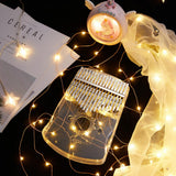 Maxbell 1Pc 17-Key Crystal Kalimba Finger Thumb Piano Mbira Soft Handle Clear