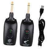 Maxbell 2.4GHZ Wireless Guitar System Transmitter Receiver Pickup Amplifier Black