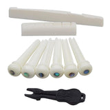 Maxbell Classical Guitar Bridge Saddle Cattle Bone 6 String Slotted Nut New