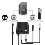 Maxbell 48V Phantom Power Supply XLR 3 Pin Microphone Cable for Microphone Recording