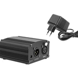 Maxbell 48V Phantom Power Supply with Charging Cable for Microphone Music Recording