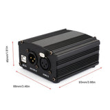 Maxbell 48V Phantom Power Supply with Charging Cable for Microphone Music Recording