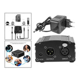 Maxbell 48V Phantom Power Supply with Charging Cable for Microphone Music Recording