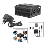 Maxbell 48V Phantom Power Supply with Charging Cable for Microphone Music Recording