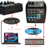 Maxbell Portable 4 Channel Digital Sound Mixing Console System 48V Amplifier