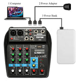 Maxbell Portable 4 Channel Digital Sound Mixing Console System 48V Amplifier