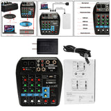 Maxbell Portable 4 Channel Digital Sound Mixing Console System 48V Amplifier