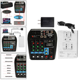 Maxbell Portable 4 Channel Digital Sound Mixing Console System 48V Amplifier