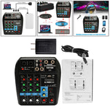 Maxbell Portable 4 Channel Digital Sound Mixing Console System 48V Amplifier