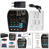 Maxbell Portable 4 Channel Digital Sound Mixing Console 48V Amplifier