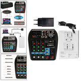 Maxbell Portable 4 Channel Digital Sound Mixing Console 48V Amplifier